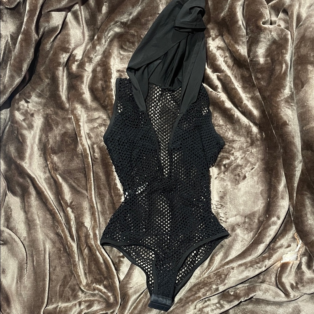 Black Fishnet Bodysuit
